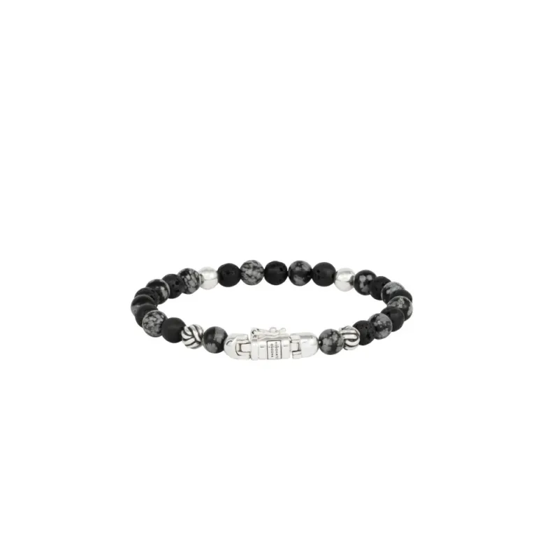 Buddha to Buddha Herrenarmband Spirit Bead Grau