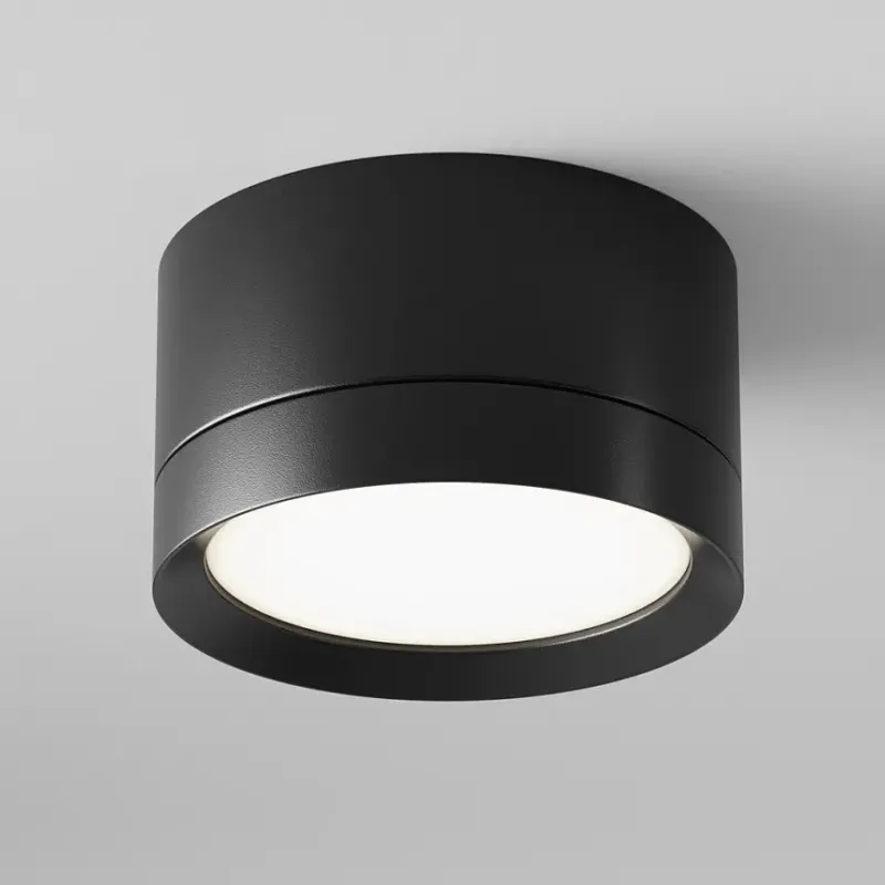 Deckenleuchte – Schwarzes Aluminium, GX53 Fassung, IP20 Schutz, 5 cm Höhe - Hoop | Maytoni