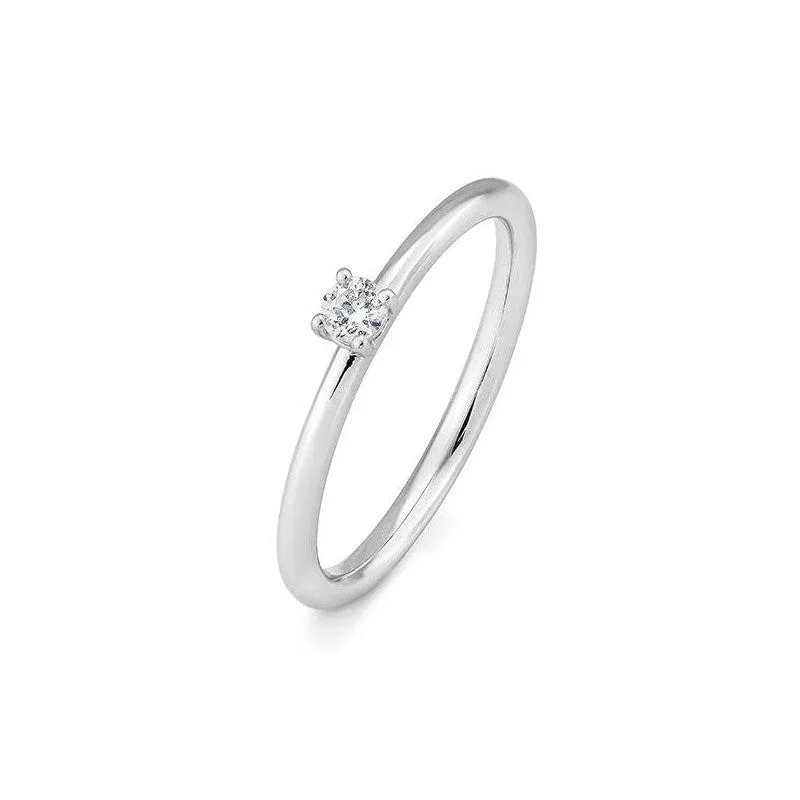 Breuning 18 Karat Gold Verlobungsring 4er Krappe mit Diamant - 41/06258
