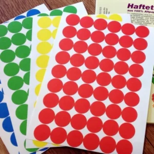 Etiketten rund farbig Klebepunkte - Polly Paper