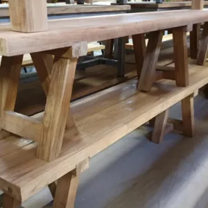 Sitzbank Teakholz, Bank Holz Teak, Massivholz Sitzbank, Breite 250 cm