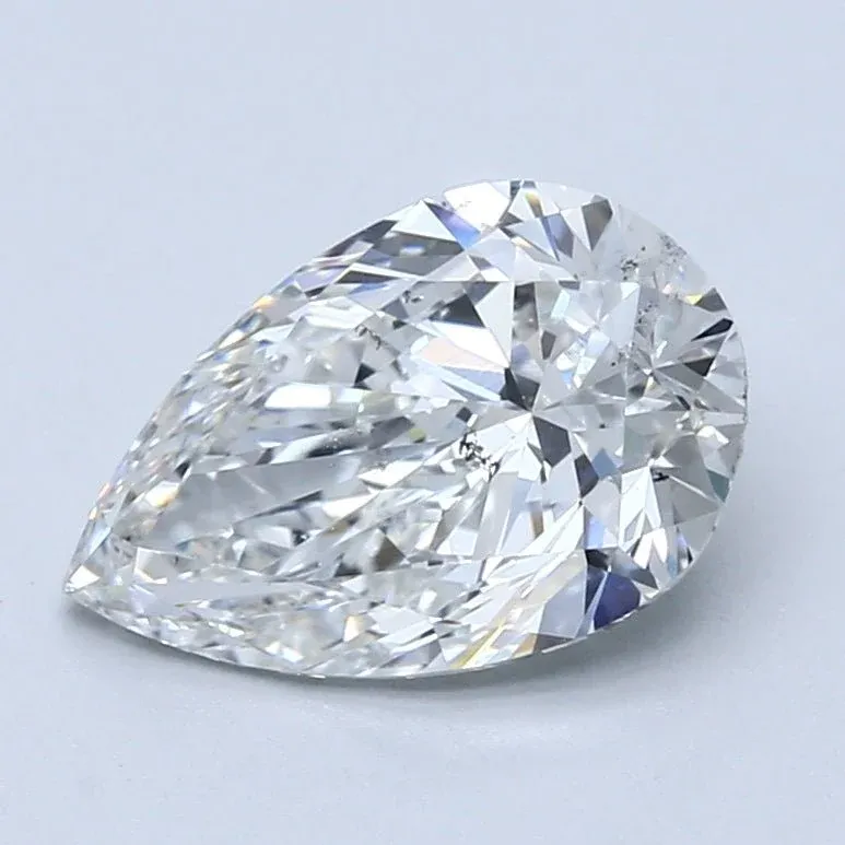 2.5 Carat Pear - Natural Diamond - 2.5 - F - SI2 - VG - EX - VG - Diamonds By Rothschild