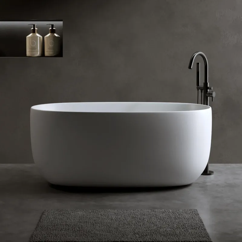 47 inch Compact Freestanding Stone Resin Bathtub