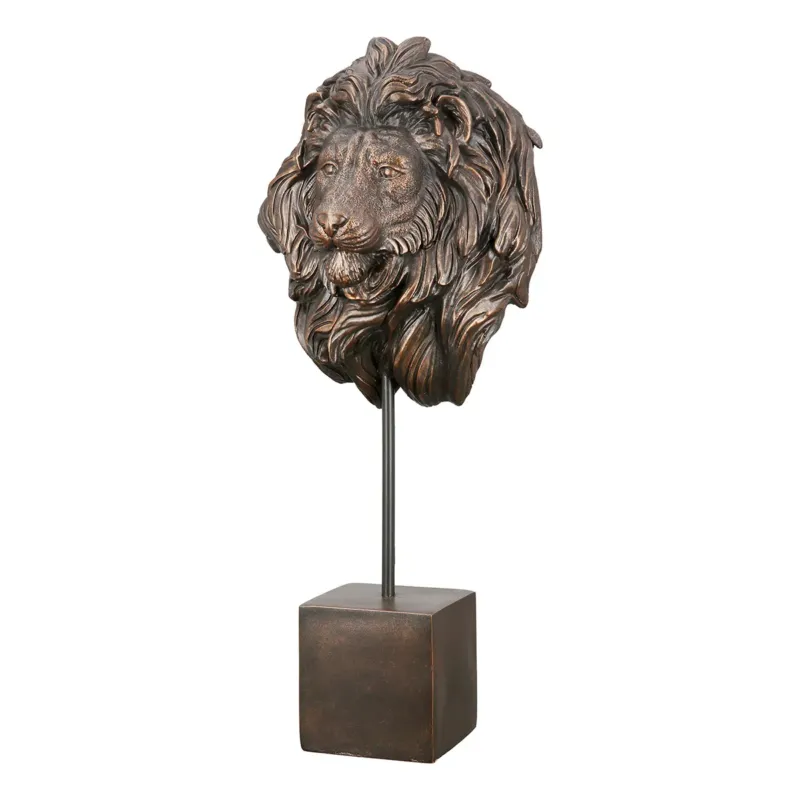 Skulptur – Bronzefarbene Optik, Löwenmotiv, Kunstharzfigur - Antique | Gilde