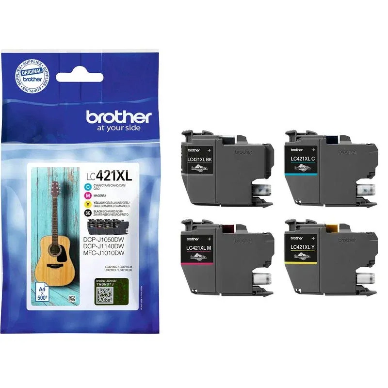 brother LC-421XLVAL schwarz, cyan, magenta, gelb Druckerpatronen, 4er-Set