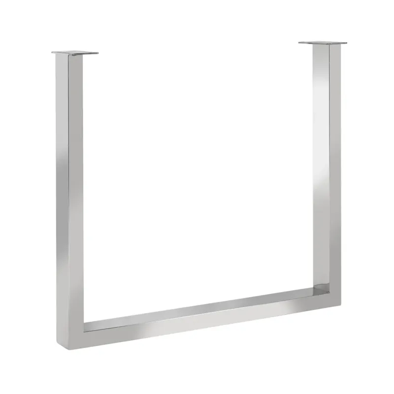 2er Set Tischbeine Silber verchromt, Tischgestell Silber, Tischfuß Silber verchromt, Breite 80 cm