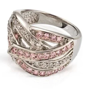 Damen Silberring 925 rhodiniertmit Zirkonia-Steine - SR-128