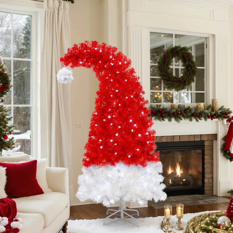 6ft pre-lit Christmas tree with metal stand and flexible branches