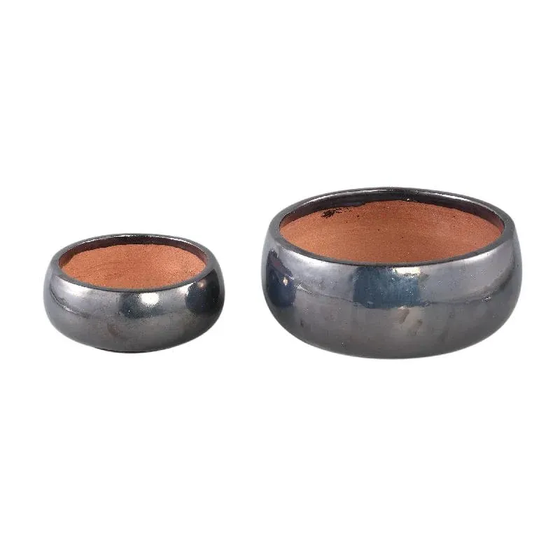 Topf – Glattes Design, Runde Form, Keramik Material, Silber – Nayaa | PTMD