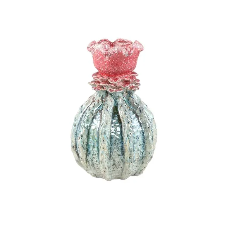 Vase – Blumenform Design, Keramik Material, Petrol Farbe, S – Tegain | PTMD