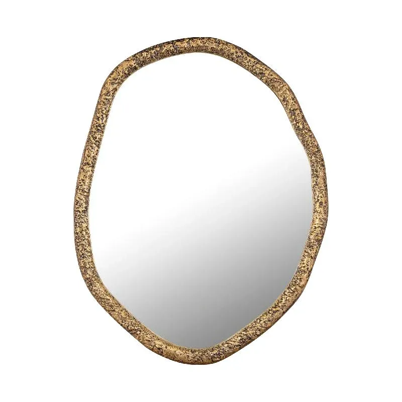 Wandspiegel – Organisches Design, Runde Form, Aluminium Material, Gold – Paislie | PTMD