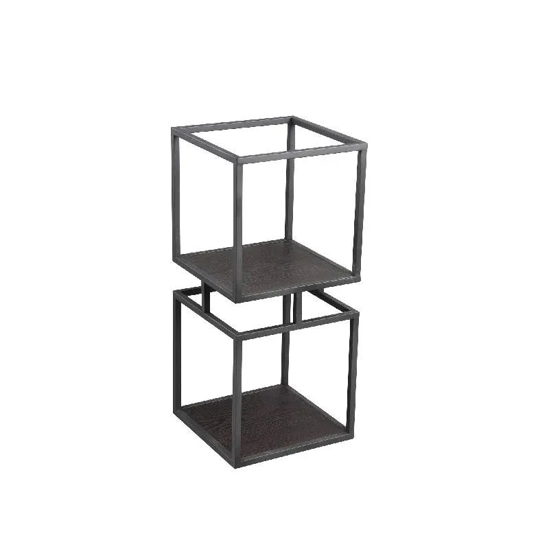 Schrank – Eisen/MDF, offenes Würfel-Design, schwarz, Accent Cabinet, S – Nanci | PTMD