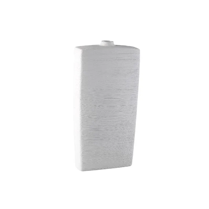 Vase – Rechteck Design, Keramik Material, Weiße Farbe, L – Janettee | PTMD