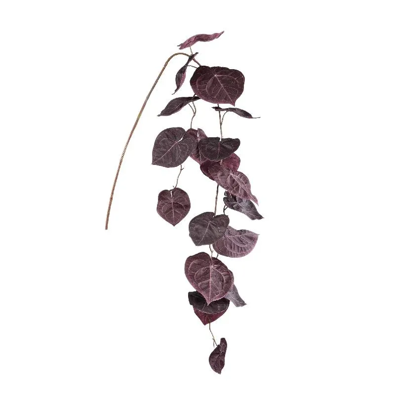 kunstpflanze – Lila Hängendes Anthurium-Spray aus Polyestergewebe, Eisenmetall & PE-Kunststoff | PTMD