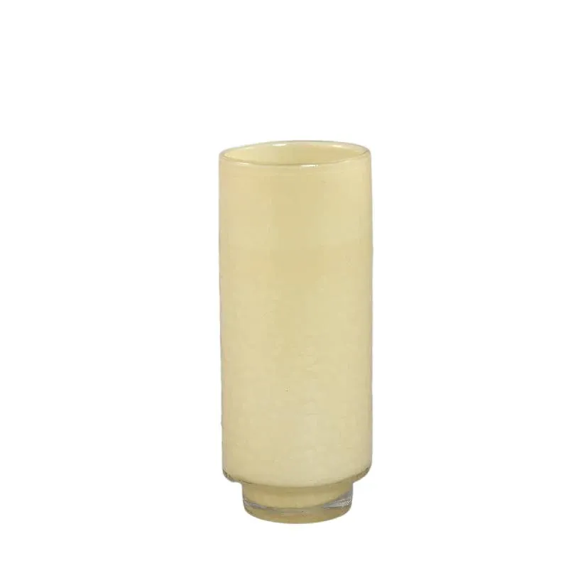 Vase – Cremefarbenes Glas, Runde Form, Gerader Fuß, L – Hervy | PTMD