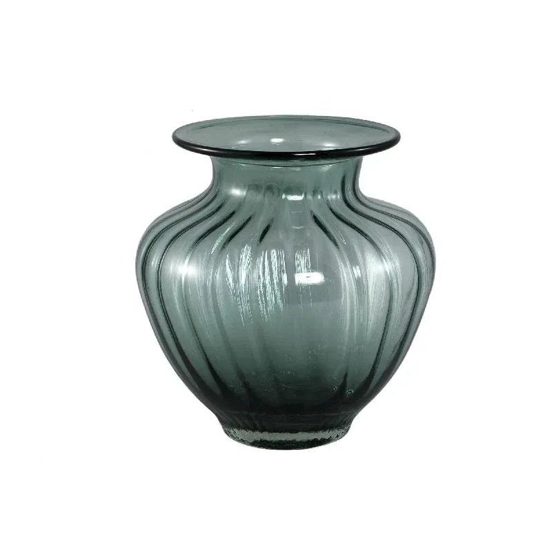 Vase – Petrol Farbton, Glas Material, Rundes Design – Marlisha | PTMD