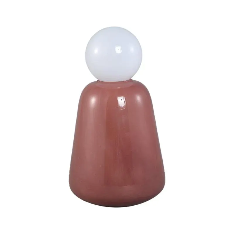 LED-Leuchte – Glas Design, Aufladbare Funktion, Taupe Farbe, Niedrig – Garine | PTMD
