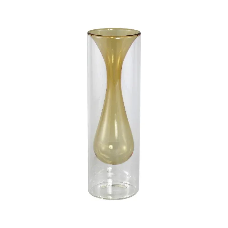 Vase – Glas Material, Innenstruktur Design, Bernstein, Groß Innen – Yanna | PTMD