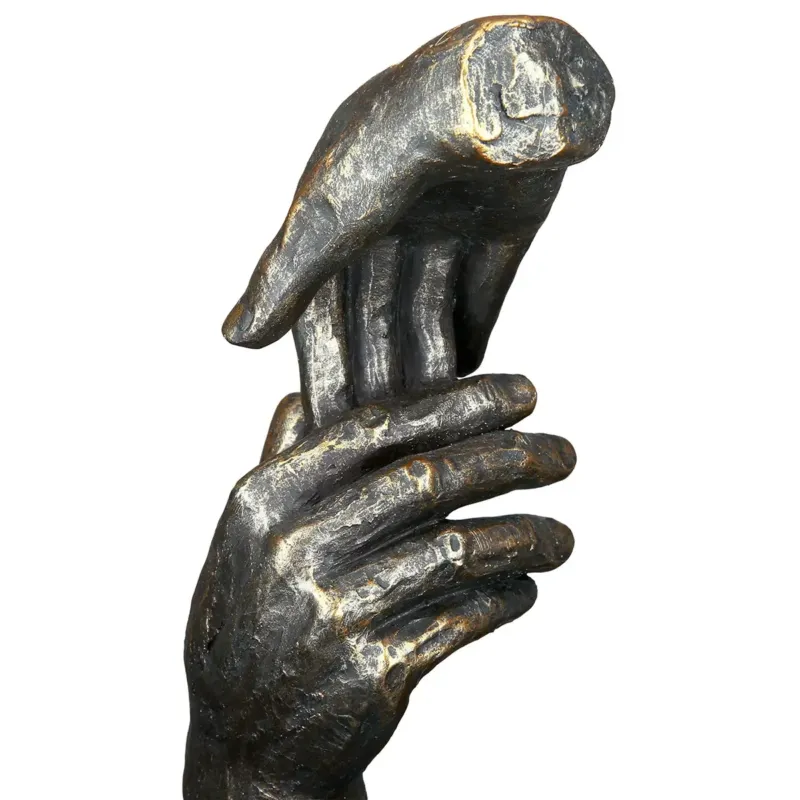 Skulptur – Kunstharz Design, Bronze Optik, Symbolische Hände - Two Hands | Gilde