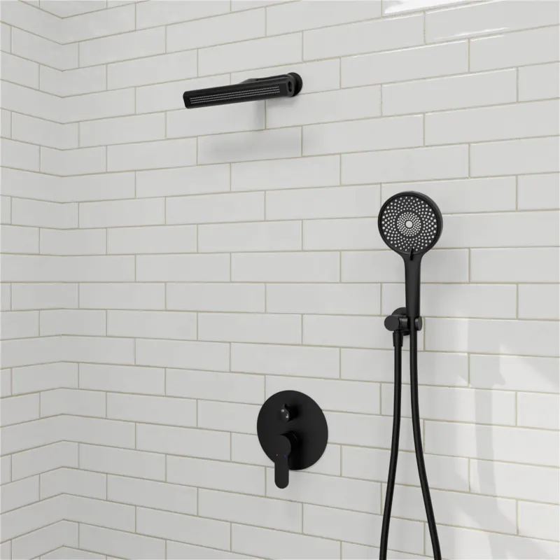 8" Shower Systems with Adjustable 3-Spray Cylindrical Shower Head And 6-Spray Handheld, 8" Shower Systems with Adjustable 3-Spray Cylindrical Shower Head And 6-Spray Handheld, Wall-Mounted – Bild 3