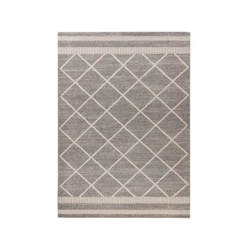 Teppich – Braun Beige, Grafisches Muster, Polypropylen 230 cm - Rhombus 225 | Kayoom