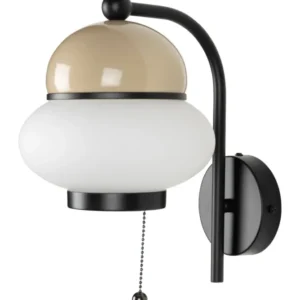 Wandlampe Bumble Beige mit Milchglasschirm im Retro-Design von Zuiver