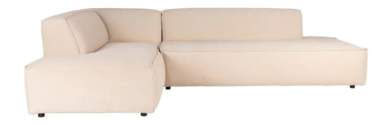 Ecksofa Fat Freddy Rib Left, Beige mit geripptem Stoff von Zuiver