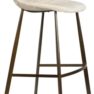 Barhocker Franky im 2er-Set, Beige mit Stahlgestell von Dutchbone