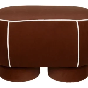 Sitzbank Marina M Rot mit Kontrastnaht im Retro-Design für Wohnzimmer