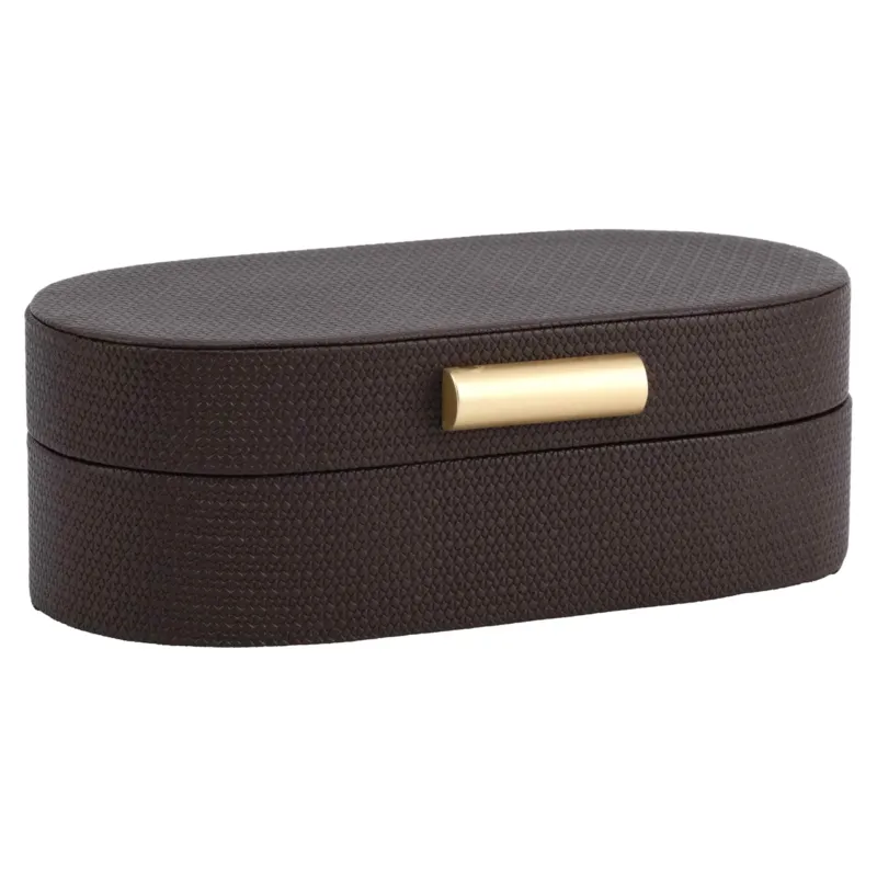 Aufbewahrungsbox Nova Small in Braun mit edlem PU-Leder-Bezug