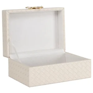 Aufbewahrungsbox Lillie Ivory aus PU-Leder für kleine Utensilien