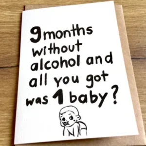 Briefkarte 9 months without alcohol.. (Superjuju) - Polly Paper - Umweltfreundliche Schreibwaren