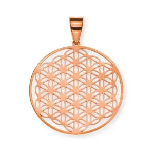 Anhänger Blume des Lebens Rotgold 750 20mm