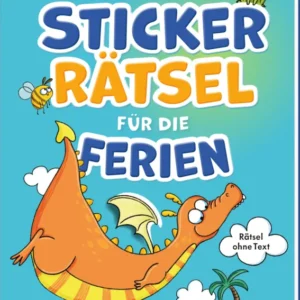 Das Cover ist in leuchtenden sommerlichen Farben gehalten. Der Titel ist blau und gelb, im Vordergrund schwebt ein freundlicher orangener Drache vor einem hellblauen Himmel und über einem dunkelblauen Meer. Auf einer Wolke steht der Hinweis "Rätsel ohne Text". Ganz unten mittig steht der Logoschriftzug von arsEdition.
