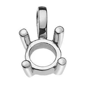Solitär Anhänger Rohling 4-Griff-Fassung Weissgold 750 für 0.33ct.
