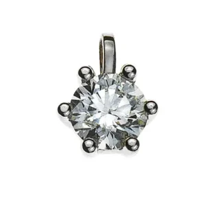 Anhänger Solitär 6-Griff-Fassung Weissgold 750 0.50 ct.