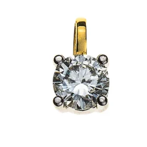 Anhänger Solitär 4-Griff Bicolor Gelb-/Weissgold 750 H-SI 0.25 ct.