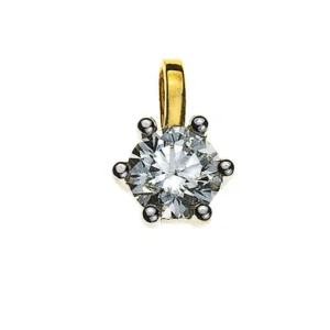 Anhänger Solitär Diamant 0.15ct. 6-Griff Bicolor 750