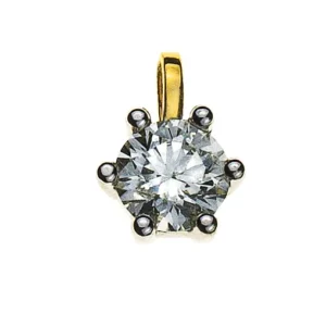Anhänger Solitär Diamant 0.33ct. 6-Griff Bicolor 750