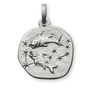Anhänger Sternzeichen Fische rundlich Weissgold 750