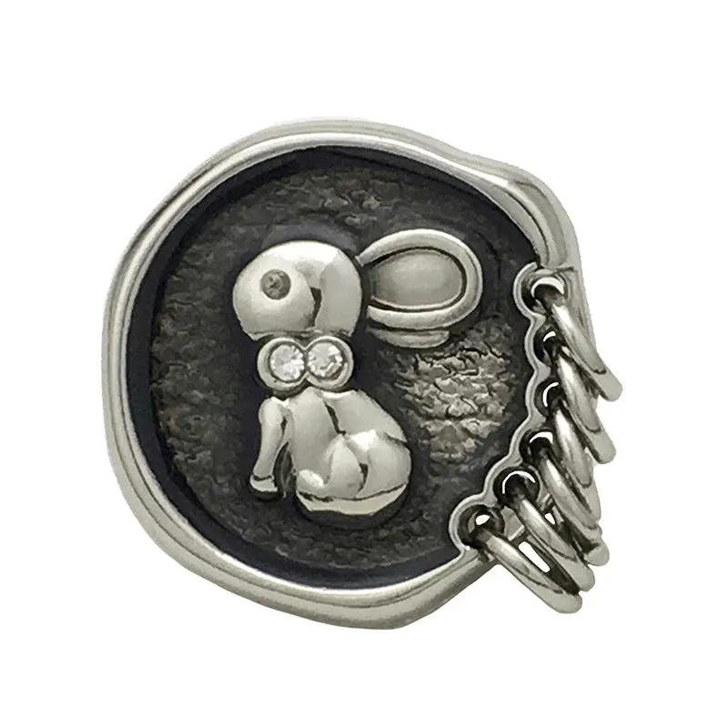 17.5/22.5mm Golden Silver Bunny Diamond Buttons with Shank Hoop 10pcs