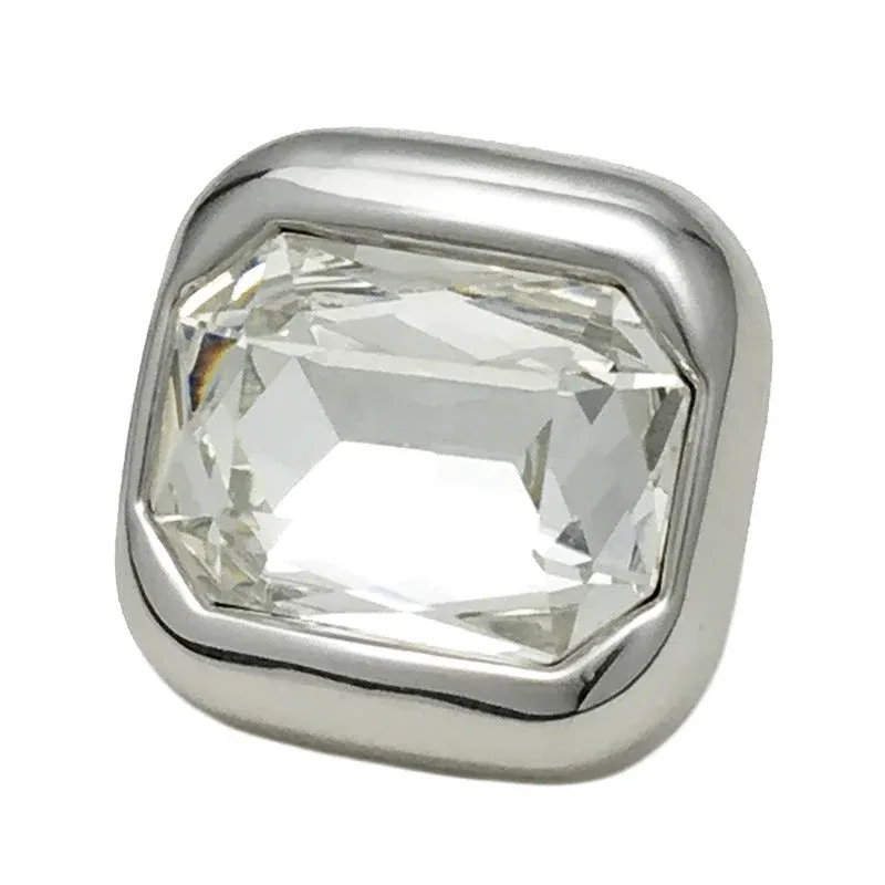 17.5/22.5mm Square Metal Crystal Diamond Buttons Gold Silver Champagne 10pcs