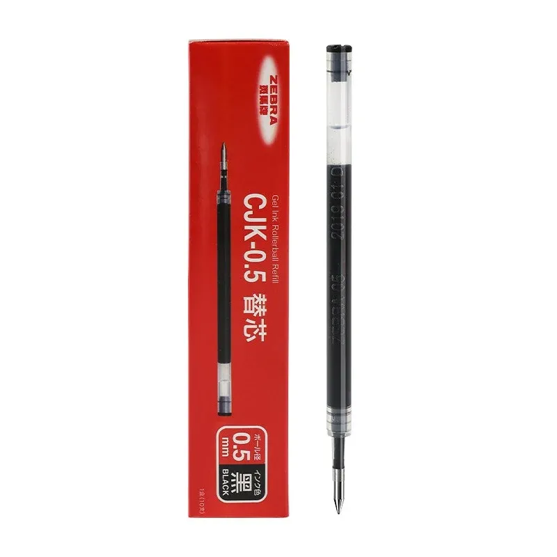 Zebra CJK-0.5 Gel Pen Refill 10-Pack – 0.5mm Japan | Black / Red Ink | Compatible with Zebra Sarasa Clip C-JJ6 & JJ15 Black