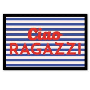Ciao Ragazzi Statement Fußmatte - 60x40 cm - Blau/Rot