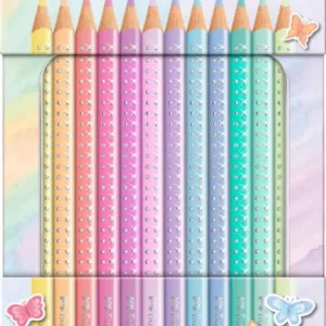 Faber-Castel-farbstift-grip-2001-201910-Buntstifte-Sparkle-Pastell-12er-Metalletui-lafueliki