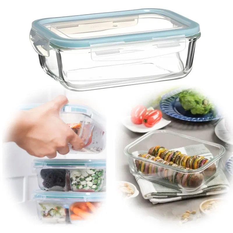 KI-generiertes Bild Glas Frischhaltedose Cook & Lock 1000ml mit Deckel Lebensmittel Mikrowelle Gefrierbox