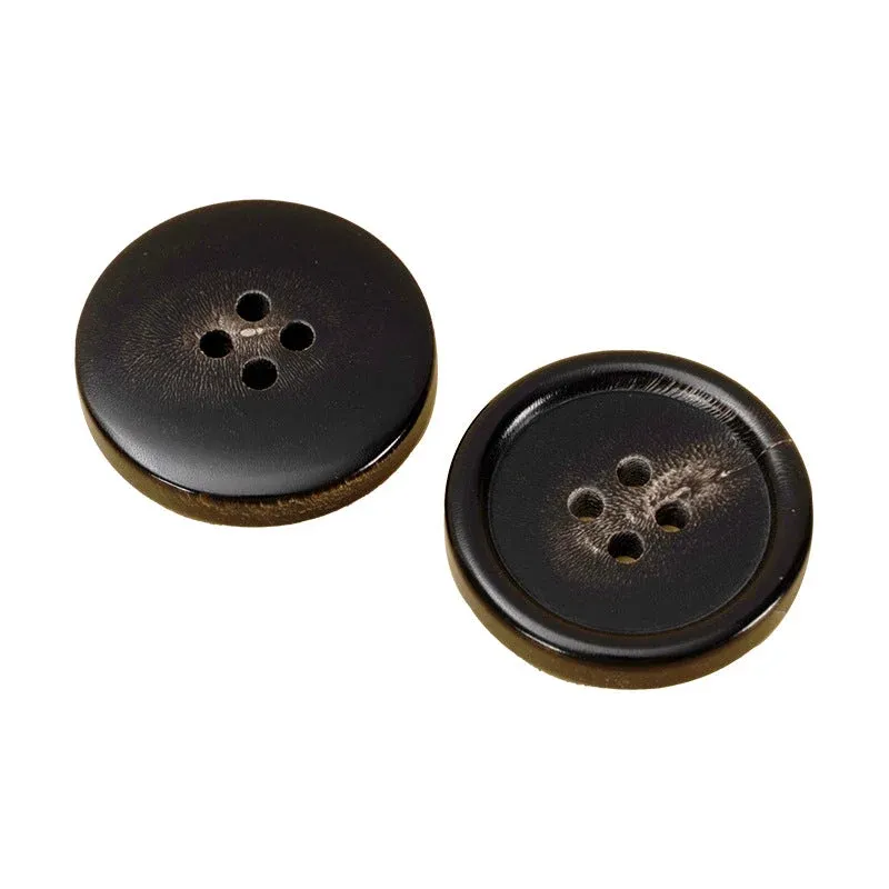 40/44/48L Black Coffee Horn Round Four-Hole Suit Buttons 10pcs Black