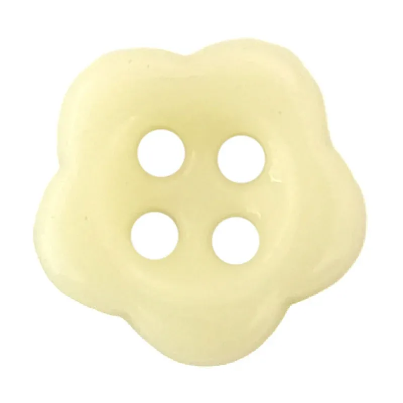 12.5mm Plum Blossom Ceramic 4-Hole Buttons for Kids' Clothing 50 Pack