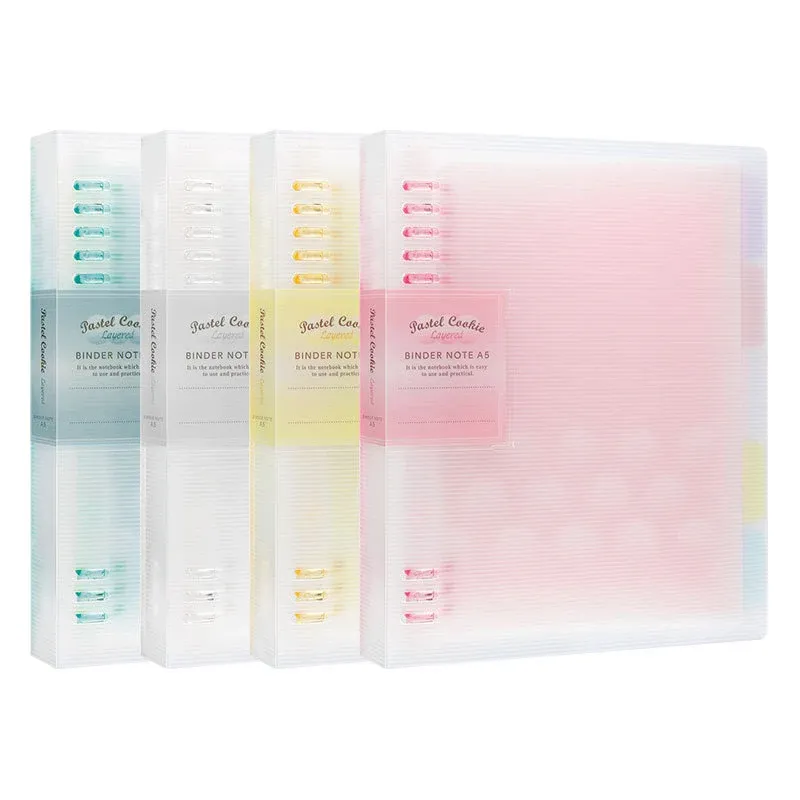KOKUYO Pastel Cookie 8-Ring Loose-Leaf Binder | Soft-Light Compact Notebook — A4 / A5 / B5, 4 Colors