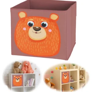 KI-generiertes Bild Kinder Aufbewahrungsbox Bär 30cm Faltbar Spielzeug Organizer für Ikea Kallax